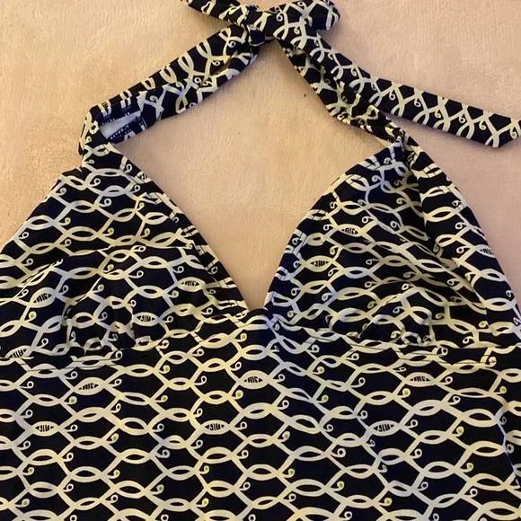 Lilly Pulitzer two pieces navy&white with lime green interior - Picture 2 of 4